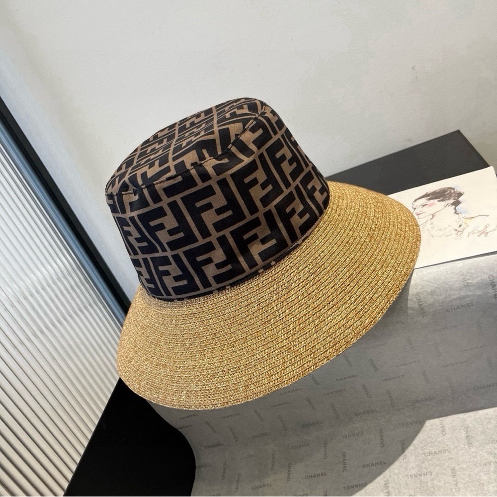 Fendi Monogram Brown and Tan Hat